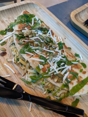 veggie and vegan cheeze quesadilla at Turco Taco in Naples