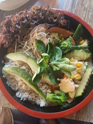 Mango bowl at Mido Sakura Vegan in Berlin