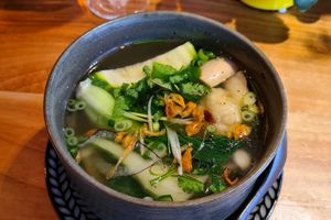 Tasty Wantan Soup 🍲 🌱 at Mido Sakura Vegan in Berlin