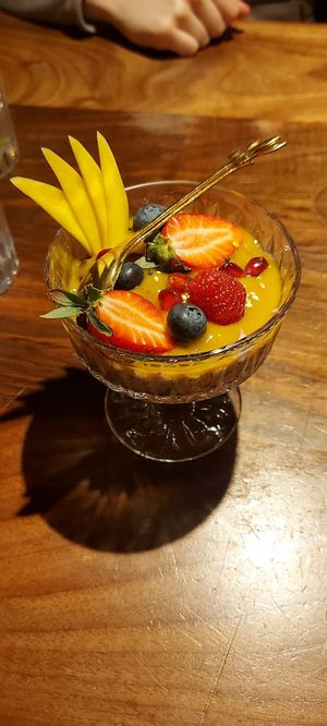 Dessert (some kind of black sticky rice) at Mido Sakura Vegan in Berlin