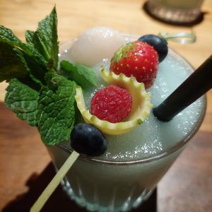 Frozen lychee margarita at Mido Sakura Vegan in Berlin