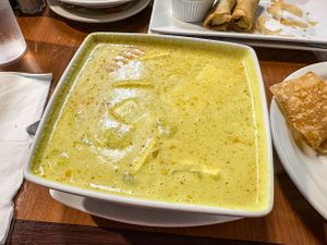 Yellow curry with tofu is vegan  at Bunnisa's Thai Cuisine in Cedar City