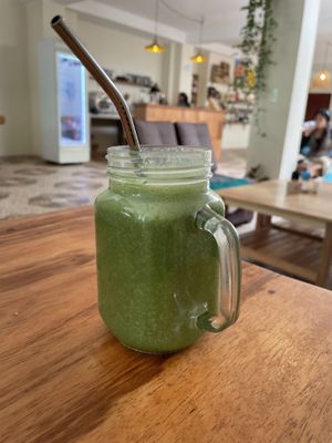 Green smoothie, so good  at El Café Feliz in Pisac