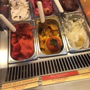 one day's selection of dairy free flavors at Perche No in Florence
