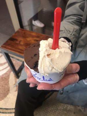 Vanilla soy and chocolate sorbet  at Perche No in Florence