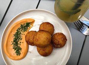 bubble potatoes (vegan)  at Black Radish in Tallahassee