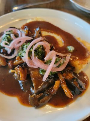 Grit cake mushroom dish at Black Radish in Tallahassee