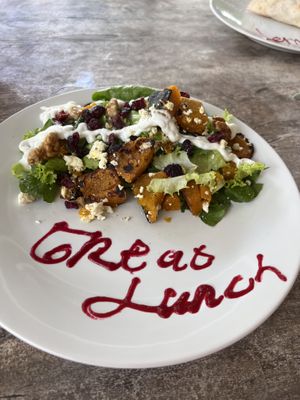 Roasted pumpkin salad  at LeMo Beach Café in Denpasar