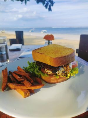Tempeh & Salad Sandwich at LeMo Beach Café in Denpasar