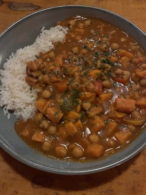 Chickpea, Sweet Potato, and Vegetable Curry   at Monroe's Tavern in Galway