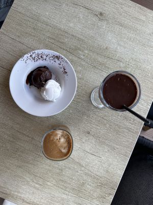 Ice cream, shake and coffeee  at Cremeria Vienna in Crete