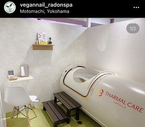 Radon spa capsule  at VeganNail&RadonSpa in Yokohama