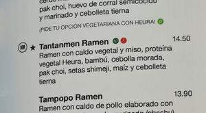 Tantanem Ramen with miso and Heura at UDON in Gran Canaria