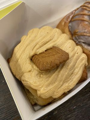 Biscoff cinnamon bun  at Benji's Buns in West London