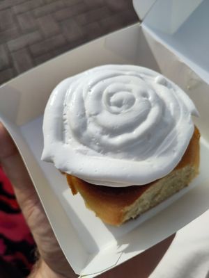 Vanilla frosting at Benji's Buns in West London