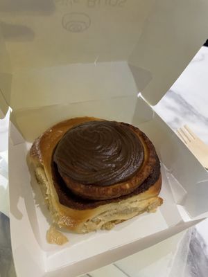 My chocolate bun!   at Benji's Buns in West London