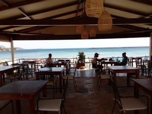 The restaurant.  at Enhorio in Samos