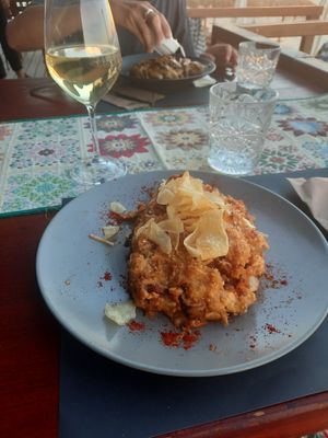 Moussaka vegan at Enhorio in Samos