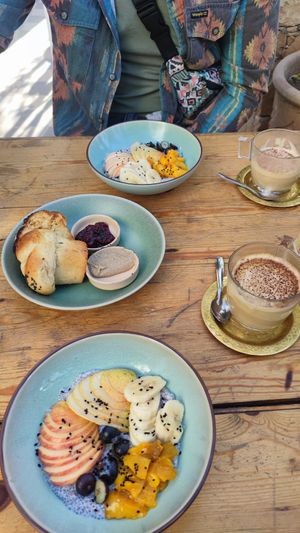 Very tasty breakfast at Redclay Cafe in Taghazout