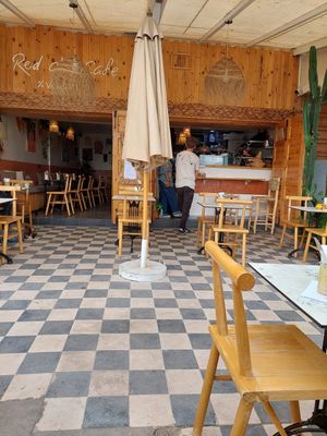 Seating also outside! :) at Redclay Cafe in Taghazout