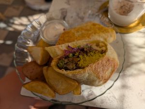 burrito at Redclay Cafe in Taghazout