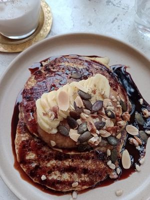 Pancakes at Redclay Cafe in Taghazout