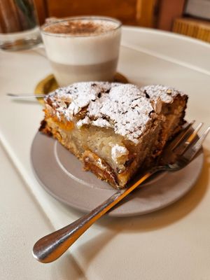 Great apple cake at Redclay Cafe in Taghazout