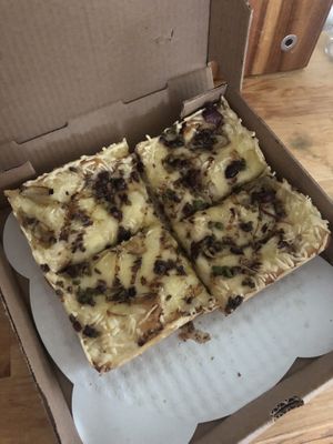 Vegan pizza with violife cheese, truffle oil, and balsamic glaze   at Hudson & Packard in Poughkeepsie