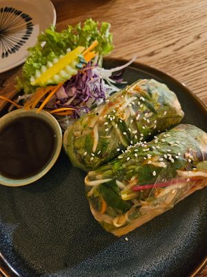 'Po Pia Sod': rice paper rolls with tamarind sauce (7.50€) - rather tasteless at Chaang Noi in Fulda