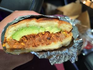 The breakfast burrito substituted into a torta. Wish it had hashbrown at Vida Pura in East Los Angeles