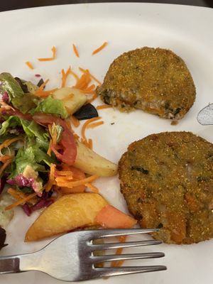 buckwheat grain burgers with vegetables at Agape in Vic