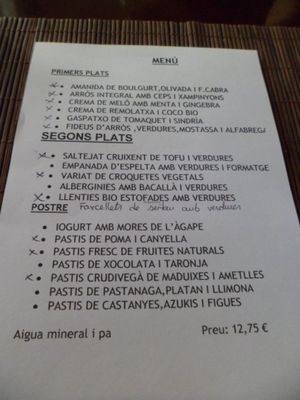 The menu kindly starred with vegan options by the waitress at Agape in Vic