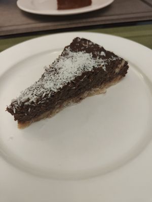 Pastel de chocolate at Agape in Vic
