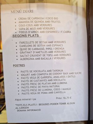 Menú del 2 de gener de 2025 at Agape in Vic