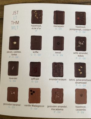 The different chocolates   at HD Ghent in Ghent