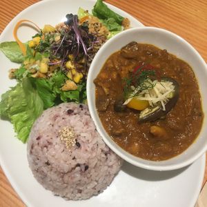 Vegan curry set at Alishan Park アリサンパーク in Tokyo