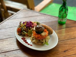 Veggie Burger  at Alishan Park アリサンパーク in Tokyo