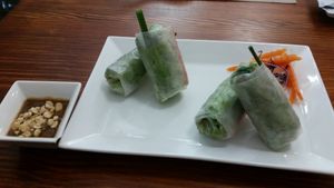 Summer rolls with peanut dip at Bà Xã in Ho Chi Minh City