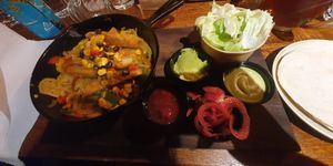 Vegan fajitas at Hickory's Smokehouse in Wilmslow