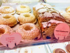 Blueberry donuts & lemon blueberry loaf  at Erin McKenna's Bakery in Los Angeles