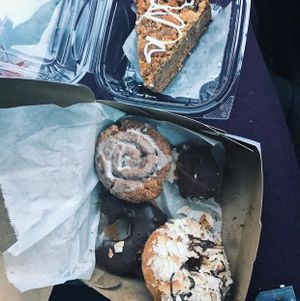 cupcake, Samoa doughnut, chocolate bite  at Erin McKenna's Bakery in Los Angeles