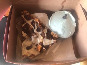 Cinnamon crumb cake & chocolate cupcake w/ mint frosting at Erin McKenna's Bakery in Los Angeles