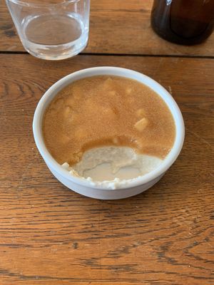 Panna cota with peach  at Le Jardin in Biarritz