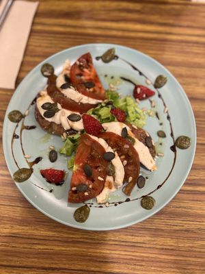 Tomato mozzarella vegan homemade   at Le Jardin in Biarritz