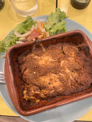 Zucchini-Lasagne mit Sojabolognese  at Le Jardin in Biarritz