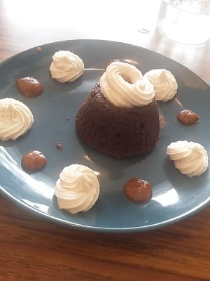 Wonderful dessert at Le Jardin in Biarritz