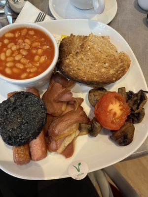 Vegan breakfast - sorry about the non vegan butter hiding behind the toast that I did not see   at The Park Café - Hazlehead Park in Aberdeen