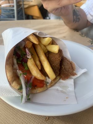 Vegan gyros wrap   at Village Taste in Rhodes
