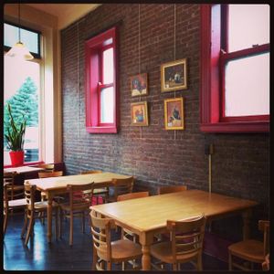 seating area is quite comfy  at Bagel Central in Bangor