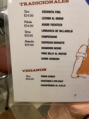 Vegan tacos  at Taqueria De La Union in Merida